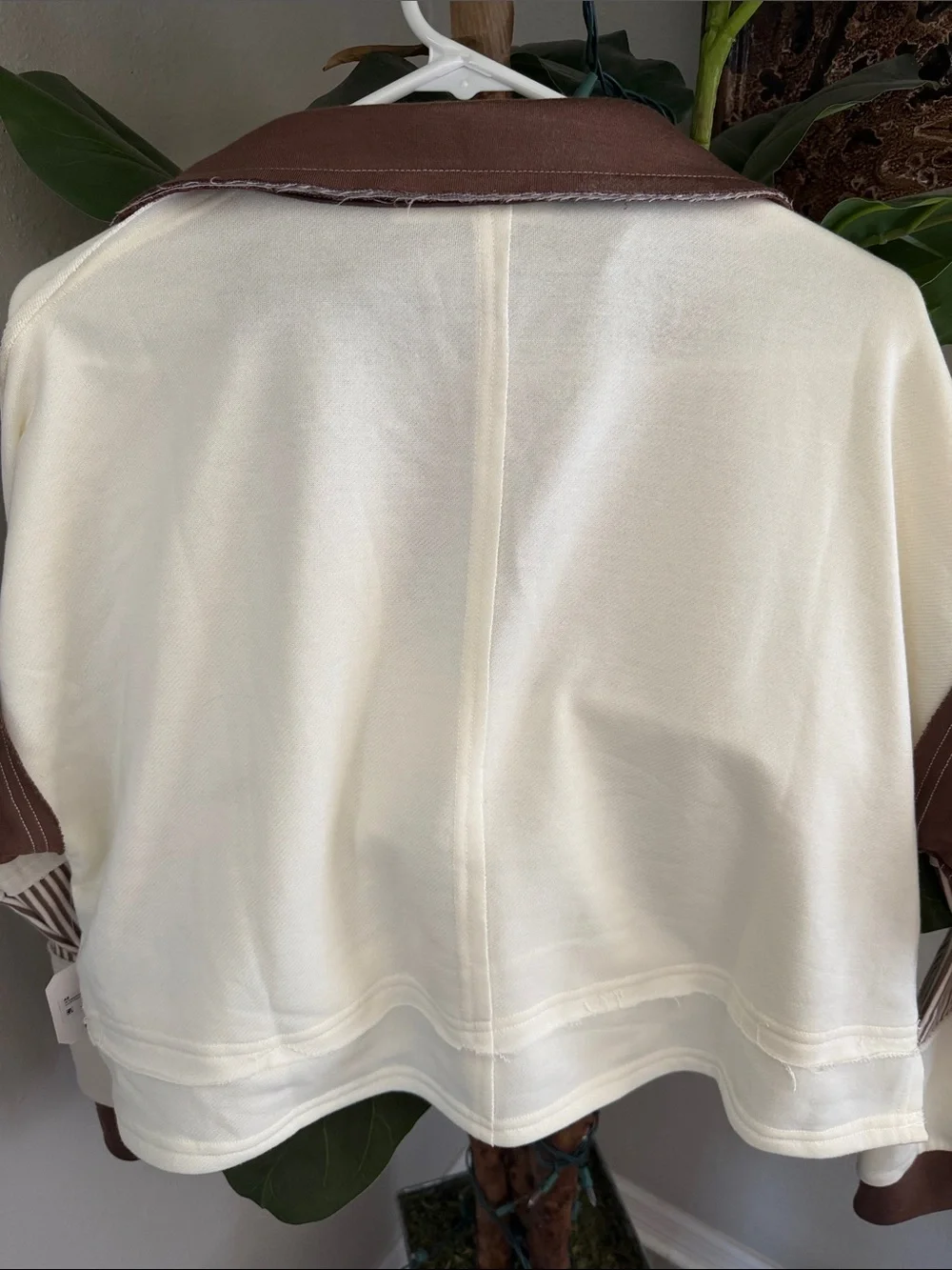 Altar'd State Cream and Brown Striped Rugby Pullover - Picture 5 of 7